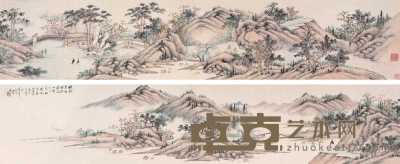 汤贻汾 丙午（1846年）作 枫落吴江满目秋 手卷 23.4×235.5cm